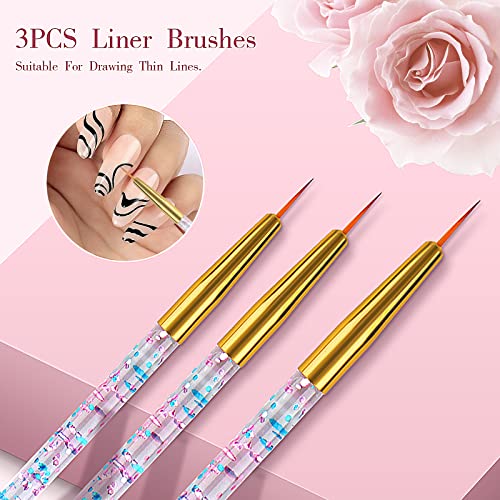 32Pcs Professional Nail Art Brush Set & Dotting Tools for Acrylic Designs
