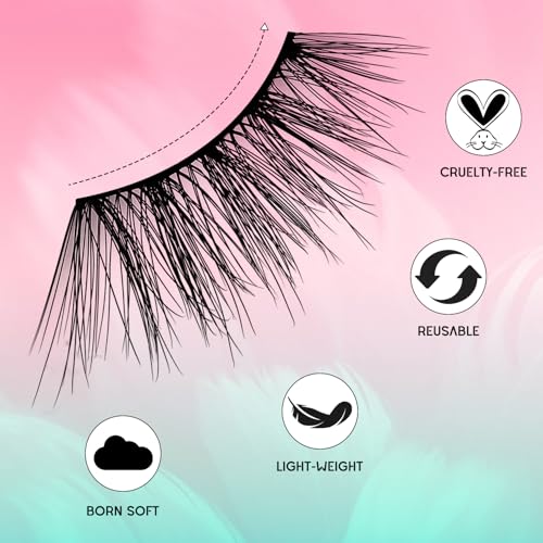 Half Lashes Cat Eye Wispy Faux Mink 10 Pairs Pack