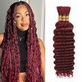 28 Inch Burgundy Boho Hair Braiding Bundles - 3 Pack