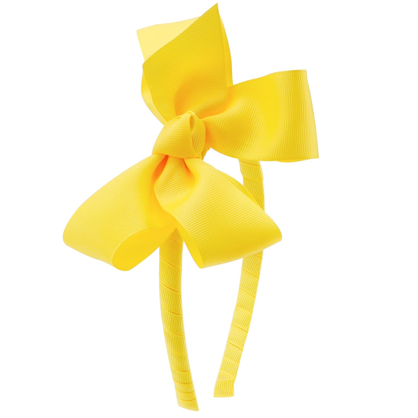 VELSCRUN Yellow Bows Headbands - Large Ribbon Hair Accessories for Girls, Women, and Teen Gifts