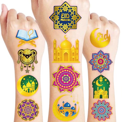 96 Eid Ramadan Temporary Tattoos - Pre-Cut Party Favors
