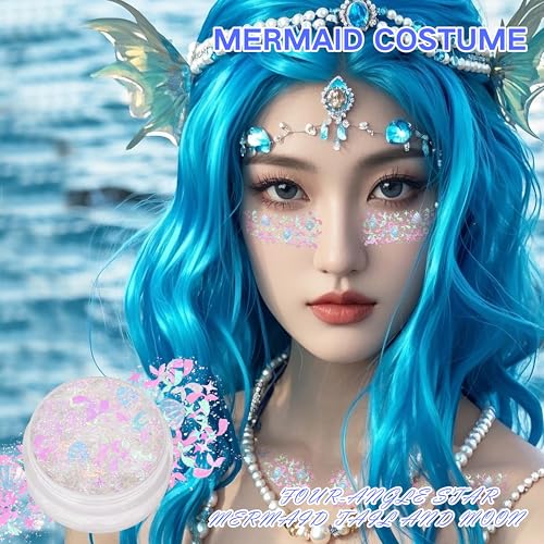 Mermaid White Face Glitter Gel - 10g, 4 Sparkling Styles