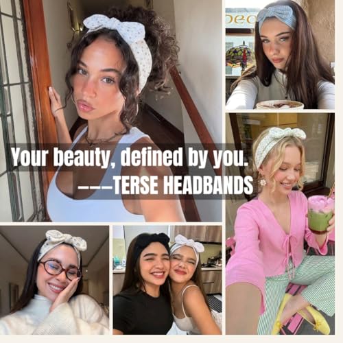 TERSE Boho Headbands for Women, 6-Pack Wide Floral Print Hair Accessories