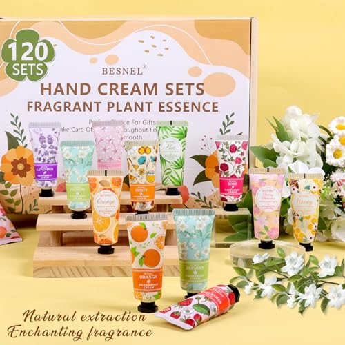 BESNEL 120 Pack Hand Cream Gift Set - 12 Fragrances