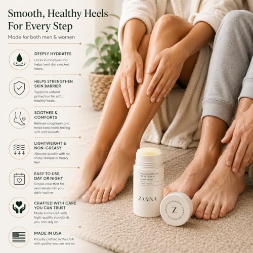 Heel Balm Stick for Dry Cracked Feet & Calluses - Intensive Moisturizer with Shea & Tea Tree Oil, 2.5 oz