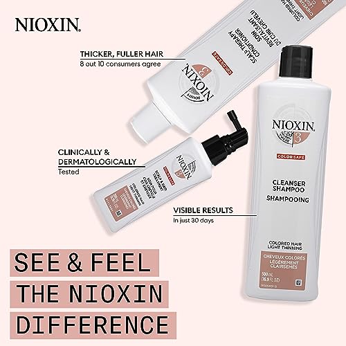 Nioxin System 4 Cleanser Shampoo, Color Treated Hair with Progressed Thinning, 33.8 oz