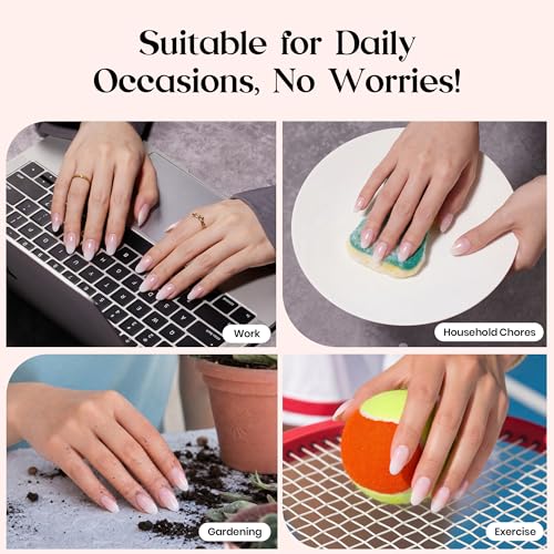 Beetles Short Almond Press-On Nails - Ombre French Tip 16 Sizes - White Ombre - 224 Pack