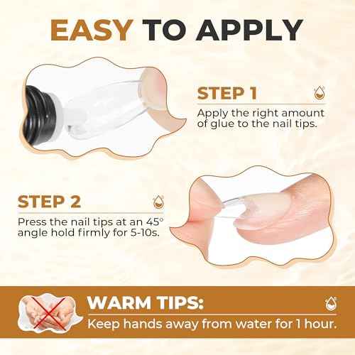 UNA GELLA Quick Drying Super Nail Glue for Press On Nails, Acrylic Nails & Nail Tips No Lamp Need Press On Nails Glue Drip Use with Opener£¨5ML£© Long Lasting for DIY Nail Art