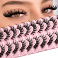 APCYUST Cat Eye False Mink Eyelashes - D Curl, Fluffy Demi Wispies
