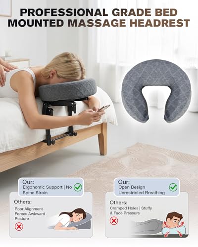 Adjustable Massage Headrest for Bed | Face Cradle Pillow