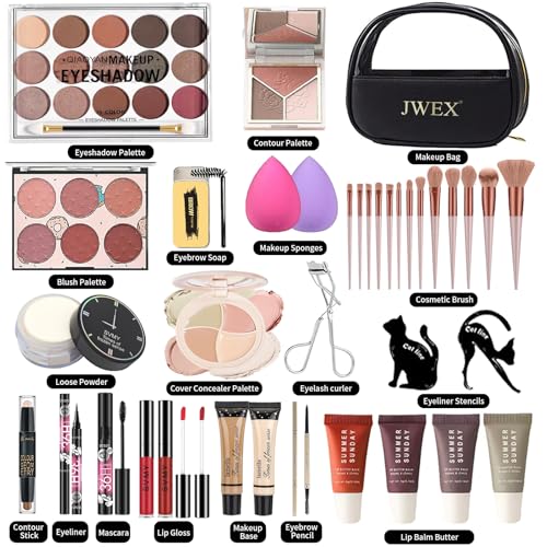 37-Piece Makeup Kit for Women - Full Face Set with Eyeshadow & Brushes