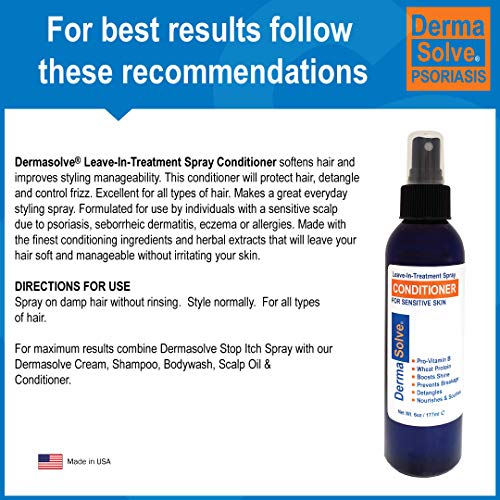 Dermasolve Psoriasis Leave-In Conditioner Spray for Sensitive Scalp