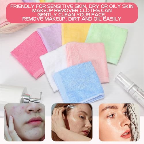 40 Pcs Soft Face Wash Cloths 10x10 Inch Multicolor