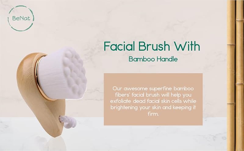 Bamboo Facial Cleansing Brush – Soft Exfoliating Skin Care