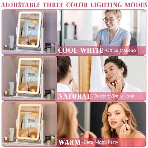 ROLOVE LED Vanity Mirror 12.6x15 with Touch Dimming