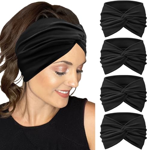 IVARYSS Extra Wide Non-Slip Headbands for Women - 4 Pack