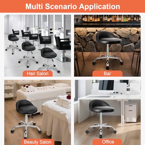 JOSTZHXIN Rolling Stool with Back,Home Office Swivel Chair Height Adjustable, Salon SPA Work Chair Shop Stool