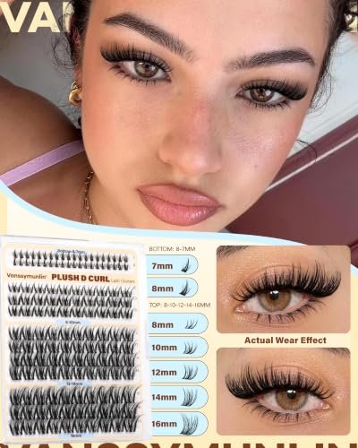 Wispy Fluffy Lash Clusters - D Curl with Bottom Lashes 140pcs