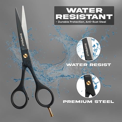 Black 6.5 Inch Professional Hair Cutting Scissors - Ergonomic Salon Shears