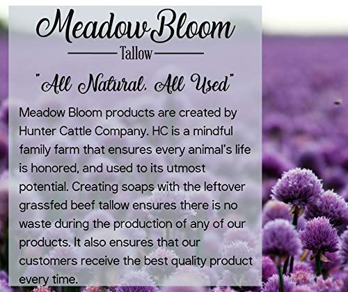 HUNTER CATTLE CO. EST'D 2004 HC Meadow Bloom Tallow Bar Soap - Tea Tree & Juniper 1 Pack - Made with All Natural 100% Grass Fed Tallow Handmade Soap Bar - Great for Face or Body Soap