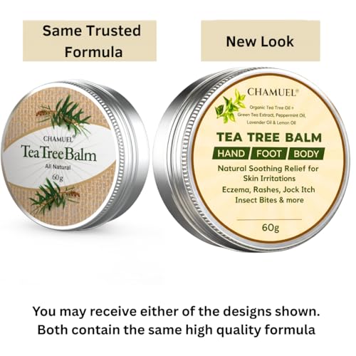 Chamuel Tea Tree Oil Balm - Natural Moisturizing Cream for Dry Skin, 2-Pack