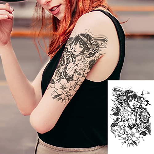 Waterproof Temporary Tattoo Stickers - 6 Sheets Japanese Designs