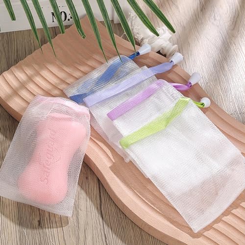 INVODA 60PCS Soap Mesh Bags - Double Layer Drawstring Net