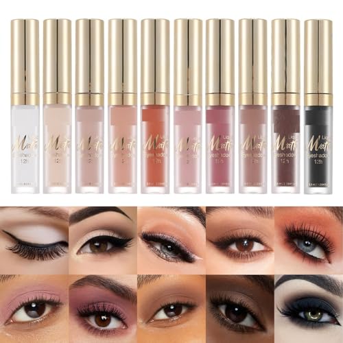 Matte Liquid Eyeshadow Set - 8 Neutral Colors, Waterproof & Long-Lasting