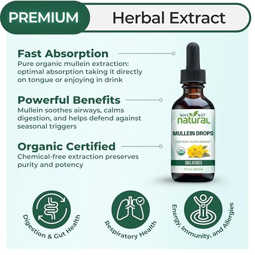 USDA Organic Mullein Leaf Extract for Lung Support & Respiratory Health