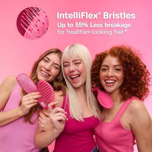 Wet Brush Thin Detangler Comb - Purple, Custom Care - All Hair Types - Ultra-Soft IntelliFlex Bristles Glide Through Tangles with Ease - Pain-Free Comb for Men & Women (Pack of 2)