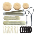 Foam Hair Bun Maker Set with French Twist Clip & Pins