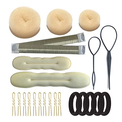 Foam Hair Bun Maker Set with French Twist Clip & Pins