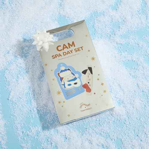 TONYMOLY x Squishmallows Cam Spa Day Set | Hydrating Coconut Eye Mask + Plush Cat Spa Headband | Limited Edition Holiday Gift Set for Relaxation, Skincare, and Self-Care at Home