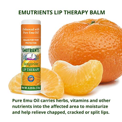 Montana Emu Ranch - Lip Therapy Lip Balm - 0.25 Ounce - Tangerine Flavor - Made with Pure Emu Oil