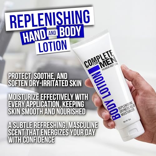 Men's Body Lotion with Shea & Aloe - Hydrating Non-Greasy Moisturizer for Dry Skin