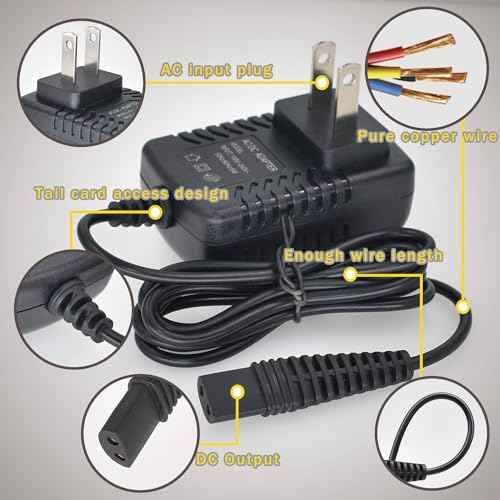 Replacment for BaByliss PRO Shaver FXFS2 Charger, 4.5V Power Adapter Compatible with BaBylissPRO Barberology Cordless Metal Double Foil Shaver FXFS2 Charging Cord