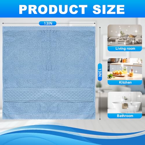 100% Cotton Washcloth 6-Pack, 13x13 Inch