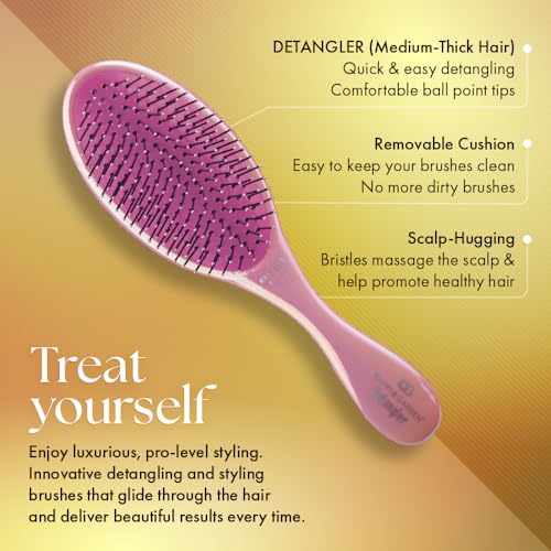 Olivia Garden Aurora Detangler Brush for Medium to Thick Hair - Detangling Brush for Women, Men, Kids