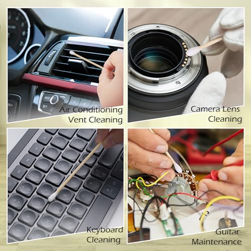 400 Pcs 6 Inch Cotton Swabs with Wood Handle - Gun Cleaning, Makeup & Pet Care