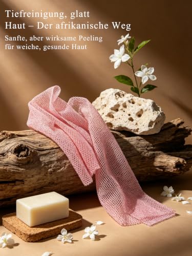 African Net Sponge 4 Pack - 45" Exfoliating Bath Scrubber