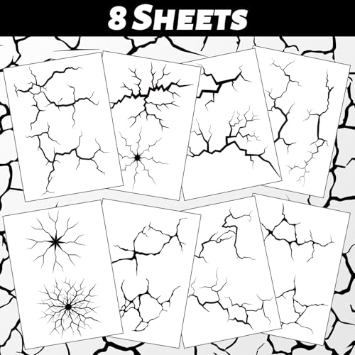 Halloween Cracked Skin Temporary Tattoos - 8 Large Sheets