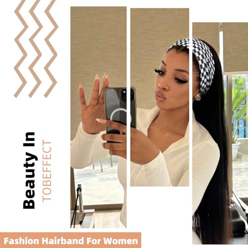 Tobeffect 8-Pack Turban Headbands for Women - Boho Stretchy Hairbands