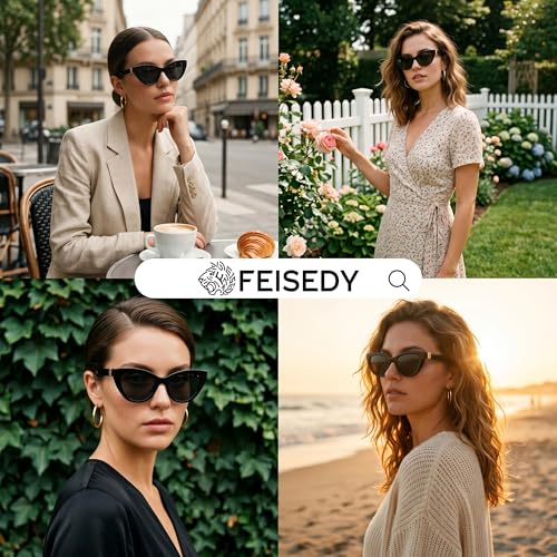 FEISEDY Cat Eye Sunglasses Polarized UV400 Protection Women