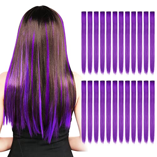 Kyerivs Purple Clip-in Hair Extensions 24pc 20 Inch