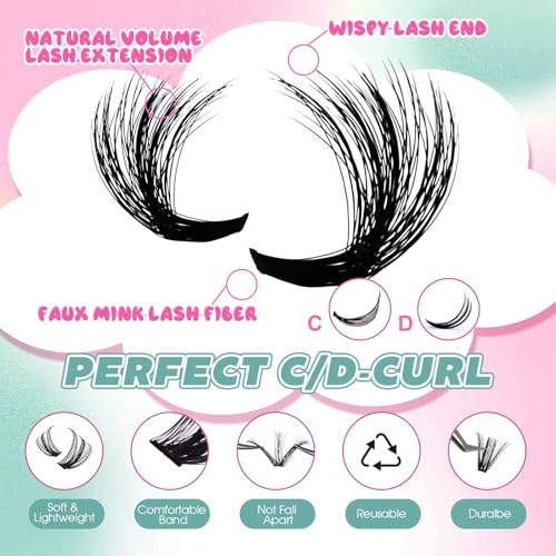 FADVAN 80D Lash Clusters 238PCS - DIY Eyelash Extensions