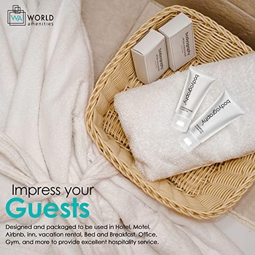 World Amenities - Bodyography Blanc - Bulk Artisan Massage Bar | 1.8 oz | Vanilla White Tea, Mini Travel Size Toiletries (100% Recyclable)| Individually Boxed Hotel Amenities, Suitable for All Skin