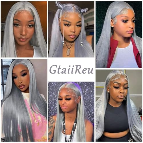 Grey Brazilian Virgin Hair Bundles 30 32 34 Inch