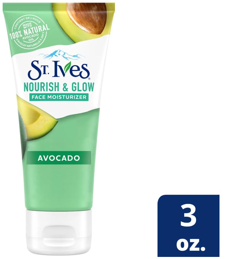 St. Ives Nourish & Glow Face Moisturizer Avocado with Vitamin B3, 3 Ounce (85g) - Pack of 4