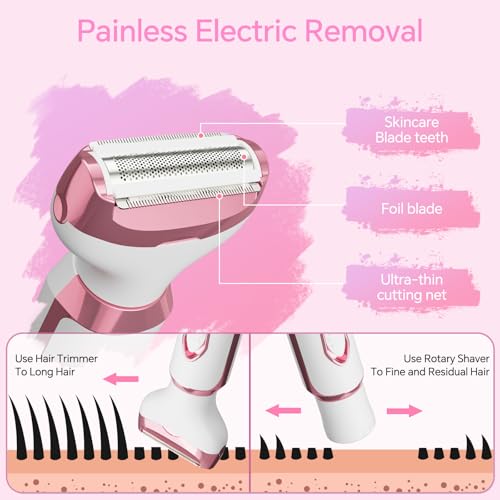 Women’s Electric Razor Bikini Trimmer 4-in-1 Cordless Hair Removal Shaver