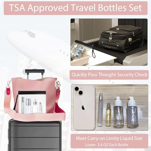 Glass Travel Bottles TSA Approved 8-Piece Set, Refillable Containers